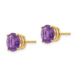 14k 8mm Amethyst Post Earrings - Image 2