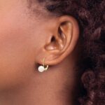 14k 6-7mm White Round Akoya Saltwater Cultured Pearl Leverback Earrings - Image 3