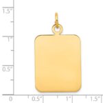 14k Plain Rectangular .035 Gauge Engravable 30x20mm Disc Charm - Image 2