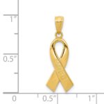 14k Polished HOPE Awareness Ribbon Pendant - Image 3