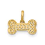14K Polished CZ Dog Bone Pendant - Image 3