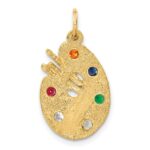 10k CZ Stones Artist Palette Charm - Image 4