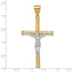 10K w/ Rhodium CZ Crucifix Pendant - Image 3
