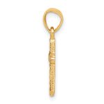 10K w/Rhodium Diamond-Cut Cross Pendant - Image 2