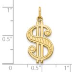 10k Solid Polished Dollar Sign Charm - Image 3