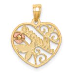 10K Two-Tone W/White Rhodium D/C MAMA Pendant - Image 3