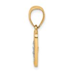 10K w/Rhodium CZ Micropave 100 Dollar Bill Pendant - Image 2