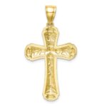 10K Diamond-cut Cross Pendant - Image 3