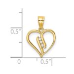 10K CZ Heart Pendant - Image 4