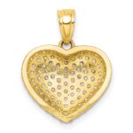 10K CZ Micro Pave Heart Pendant - Image 3