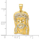 10K CZ Micropave Jesus Face Pendant - Image 4