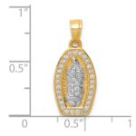 10K w/Rhodium CZ Pave Lady of Guadalupe Pendant - Image 4