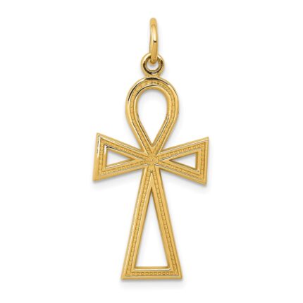 10k Ankh Cross Charm