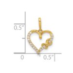 10K Polished CZ Infinity on Heart Charm - Image 4