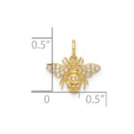 10K Polished Clear CZ Bee Charm - Image 4