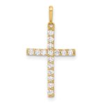 10K Polished CZ Latin Cross Charm