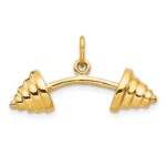 10k Solid Barbell Charm