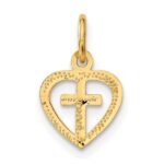 10k Cross in Heart Charm - Image 4