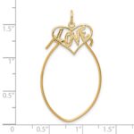 10K Polished Filigree LOVE Charm Holder - Image 3