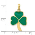 10k Green Enameled Shamrock Pendant - Image 3