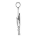 10K White Gold 3-D Graduation Cap w/ Moveable Tassle Charm - Image 2