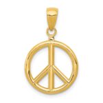10K 3D Peace Symbol Pendant