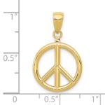 10K 3D Peace Symbol Pendant - Image 5