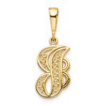 10k Initial J Pendant