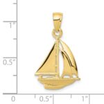 10k Polished Open-Backed Sailboat Pendant - Image 3