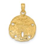 10K Polished Sand Dollar Pendant - Image 3