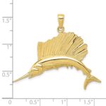 10k Polished Sailfish Pendant - Image 3