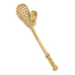 10K Solid Polished 3-D Lacrosse Stick Pendant - Image 5