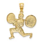 10k Solid Polished Weightlifter Charm - Image 4