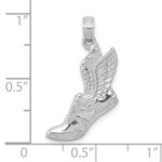 10k White Gold Polished Running Shoe Pendant - Image 2
