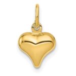 10K Polished 3-D Heart Charm