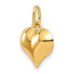 10K Polished 3-D Heart Pendant - Image 5