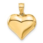 10K Polished 3-D Heart Pendant - Image 4