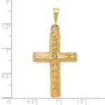 10k Diamond-cut Cross Pendant - Image 3