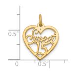 10K SWEET 15 In Heart Charm - Image 3