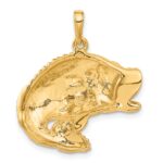 10k Bass Fish Jumping Pendant - Image 4