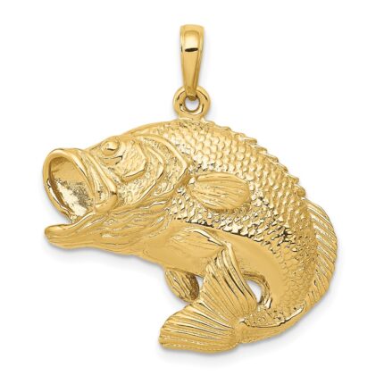 10k Bass Fish Jumping Pendant