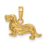 10K Long-Haired Dachshund Dog Pendant - Image 3