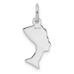 10k White Gold Solid Bust of Nefertiti Charm - Image 4