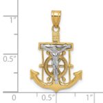 10k Two-tone Diamond-cut Mariner's Cross Pendant - Image 3