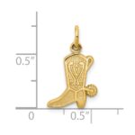 10k Solid Polished Cowboy Boot Charm - Image 3