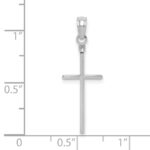 10K White Gold Polished Cross Pendant - Image 2
