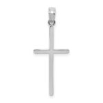 10K White Gold Polished Cross Pendant