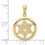 10k Jewish Chi in Star of David Pendant - Image 3