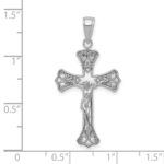 10K White Gold Crucifix Pendant - Image 2