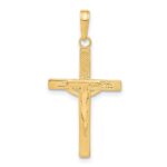 10K Diamond-cut Fancy Tipped Crucifix Pendant - Image 4